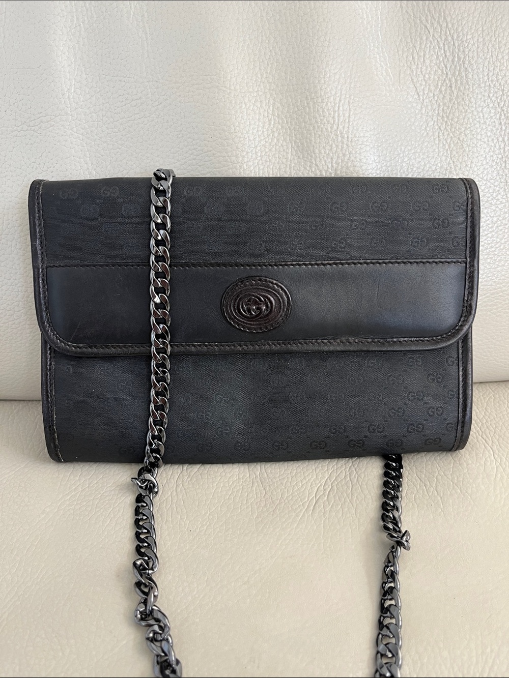 Gucci Black Monogram Crossbody Bag